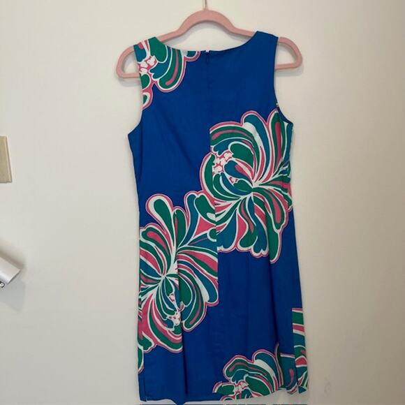 Lilly Pulitizer Women's Blue Floral Sleeveless Sheath Dress Size 8 - Picture 5 of 9